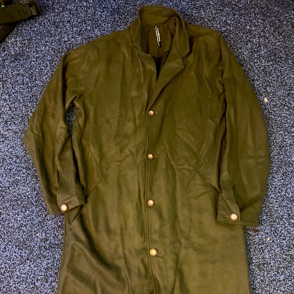 Green trench coat